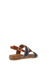 Lunar Jules Woven T Bar Sandals, Navy