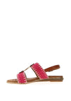 Lunar Jules Woven T Bar Sandals, Pink