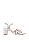 Lunar Utah Metallic Shimmer Strappy Heeled Sandals, Silver