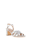 Lunar Utah Metallic Shimmer Strappy Heeled Sandals, Silver