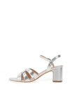 Lunar Utah Metallic Shimmer Strappy Heeled Sandals, Silver