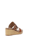Lunar Saphira Leopard Print Wedge Sandals, Tan