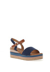 Lunar Britt Woven Wedge Sandals, Navy