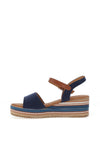 Lunar Britt Woven Wedge Sandals, Navy