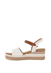 Lunar Britt Woven Wedge Sandals, White