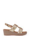 Lunar Jamie Woven T Bar Sandals, Beige