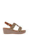 Lunar Jamie Woven T Bar Sandals, Tan