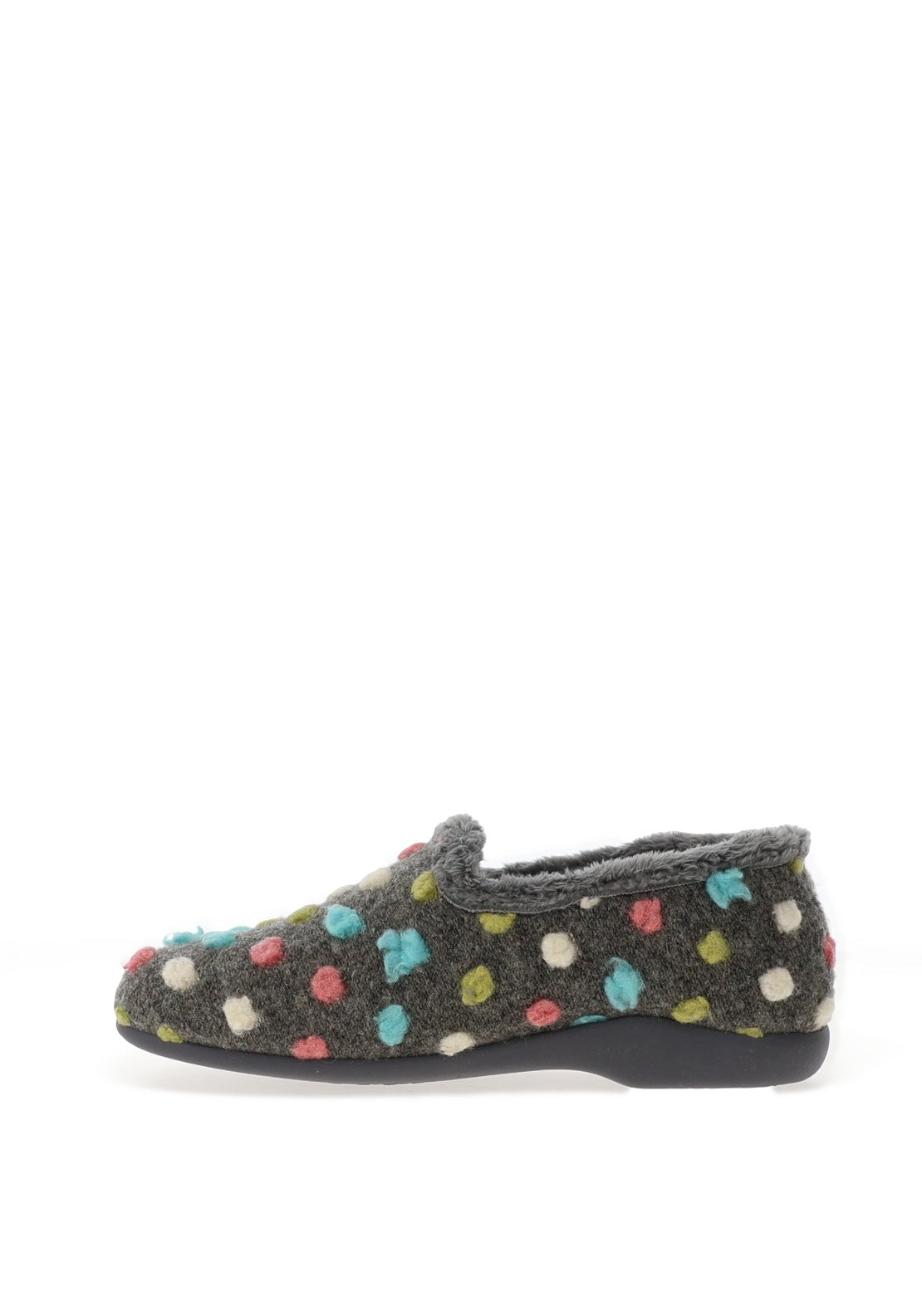Lunar Helix Polka Dot Slippers, Grey