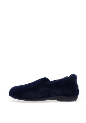 Lunar Bella Faux Fur Slippers, Navy