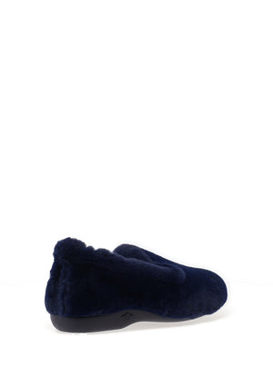 Lunar Bella Faux Fur Slippers, Navy