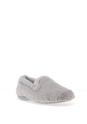 Lunar Bella Faux Fur Slippers, Grey