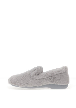 Lunar Bella Faux Fur Slippers, Grey