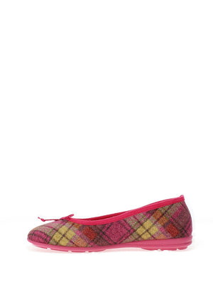 Lunar Brie Tartan Slippers, Pink Multi