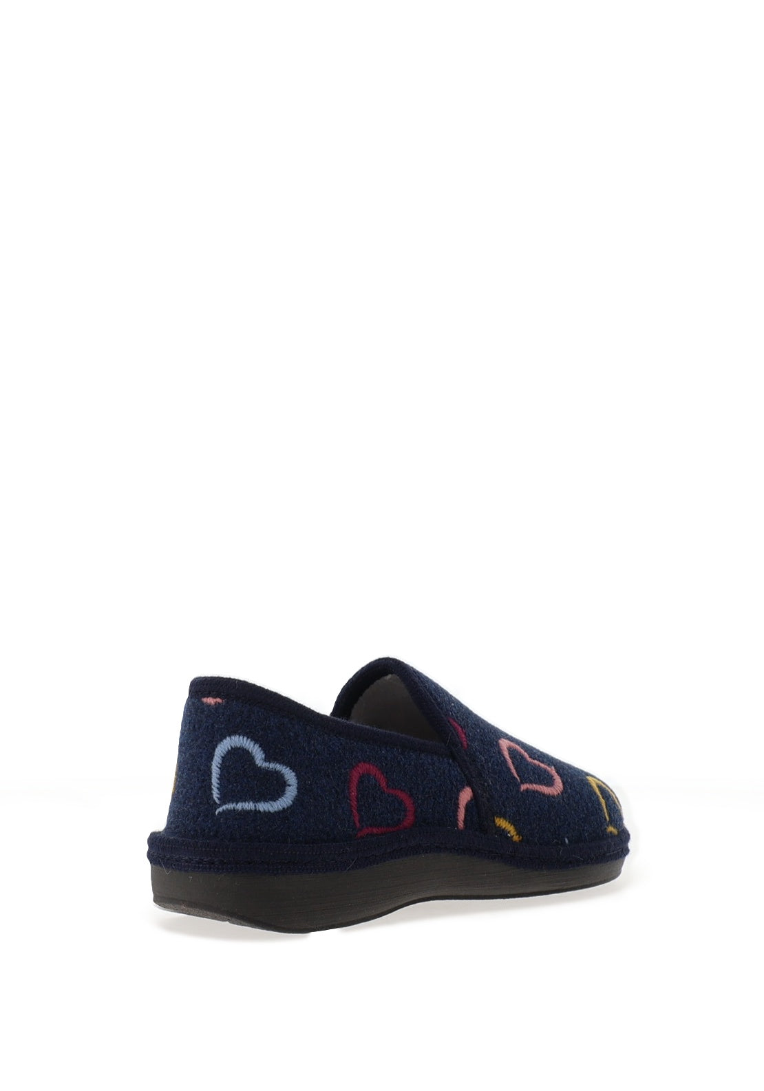 Lunar Joyful Heart Print Slippers, Navy