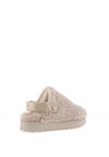 Lunar Naples Teddy Fleece Mules, Beige