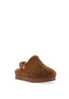 Lunar Naples Teddy Fleece Mules, Brown