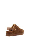Lunar Naples Teddy Fleece Mules, Brown
