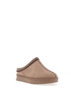 Lunar  Nepal Aztec Embroidered Trim Mules, Taupe