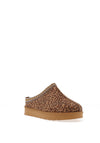 Lunar Selena Cheetah Printed Mule Slipper, Tan