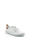 Lunar St Ives Leather Elasticated Stitch Trim Shoes, White
