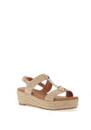 Lunar Ravena Woven Platform Sandals, Beige