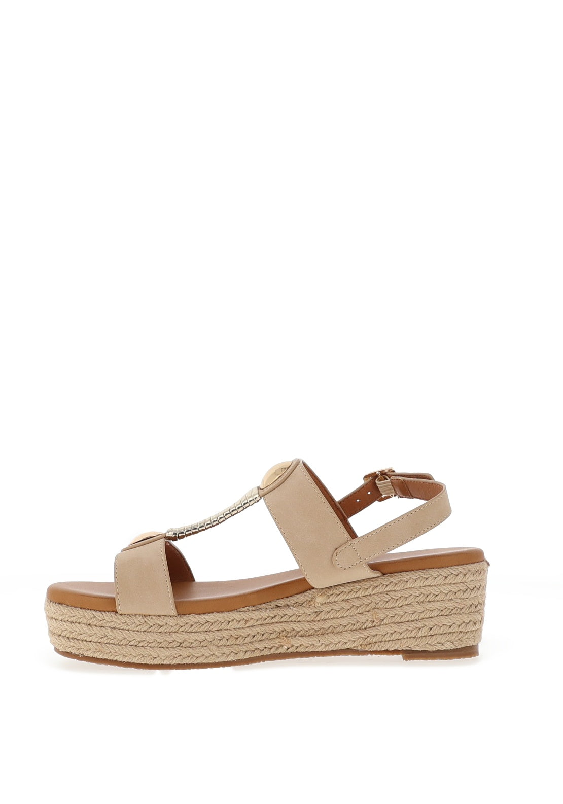 Lunar Ravena Woven Platform Sandals, Beige