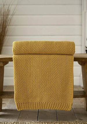 The Lyndon Company Knaresborough Knitted Throw 130x160cm, Yellow