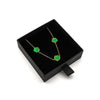 M Collection Green 5 Flower Necklace, Gold