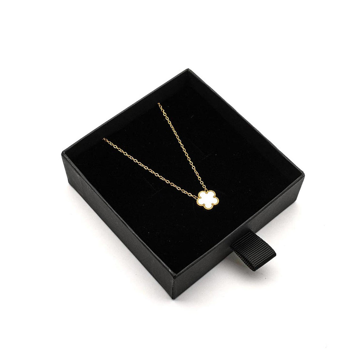 M Collection Opal Flower Necklace, Gold