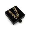 M Collection Double Chain Link Necklace, Gold