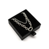 M Collection Double Chain Link Necklace, Silver