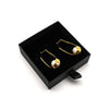 M Collection Long Ridge Pearl Hoops, Gold