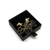 M Collection CZ Petal Statement Earrings, Gold