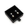 M Collection Pearl Drop CZ Earrings, Gold