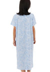 Marlon Linear Floral Short Sleeve Nightdress, Blue