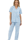 Marlon Linear Floral Pyjama Set, Blue