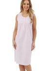 Marlon Stripe Seersucker Nightdress, Pink