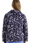 Marlon Leaf Print Zip Fastening Bed Jacket, Navy