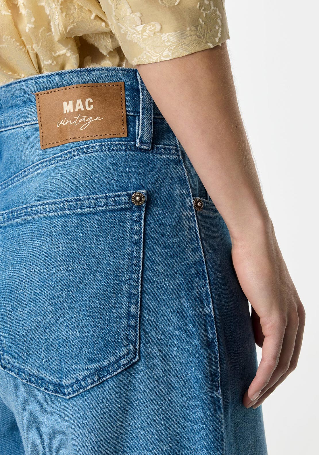 Mac Dakota Vintage Straight Barrel Leg Jeans, Blue