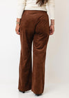 Mac Chiara Faux Suede Wide Leg Trousers, Tan