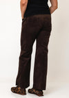 Mac Chiara Faux Suede Wide Leg Trousers, Brown