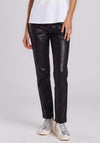 Mac Coated Slim Leg Turn up Chino Trousers, Black