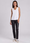 Mac Coated Slim Leg Turn up Chino Trousers, Black