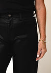 Mac Danni Faux Leather Barrel Jeans, Black