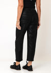 Mac Danni Faux Leather Barrel Jeans, Black
