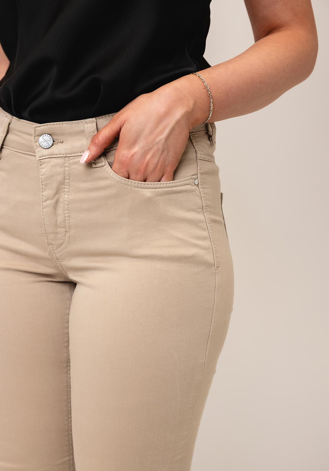 Mac Dream Cotton Slim Leg Jeans, Beige