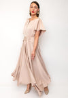 Maisonel Satin A-Line Midi Dress, Pink