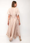 Maisonel Satin A-Line Midi Dress, Pink