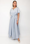Maisonel Satin A-Line Midi Dress, Blue