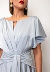 Maisonel Satin A-Line Midi Dress, Blue